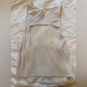 Lulu White Ribbed Tank Top